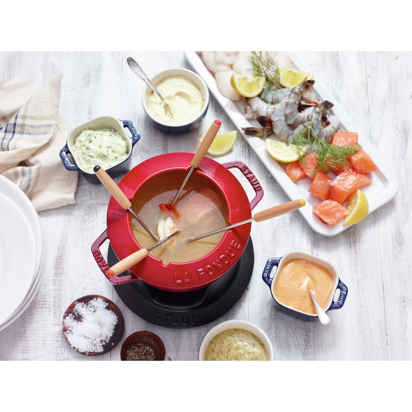 Staub Juego De Fondue 16 Cm, Cereza 5 Staub Juego De Fondue 16 Cm, Cereza - Imagen 3