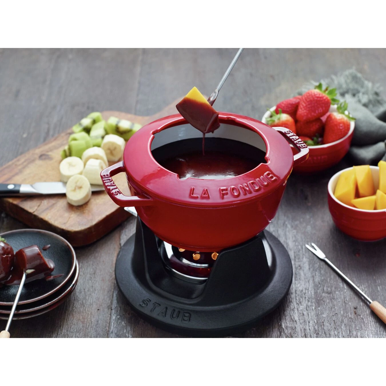 Staub Juego De Fondue 16 Cm, Cereza 4 Staub Juego De Fondue 16 Cm, Cereza - Imagen 2