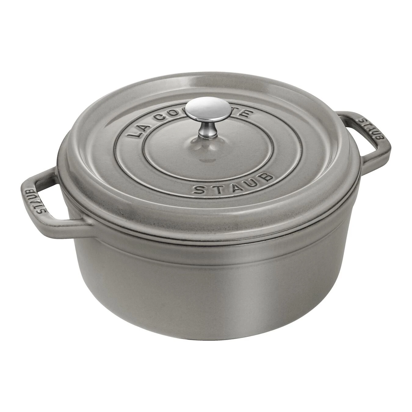 Staub Cocotte 24 Cm, Redondo, Gris Grafito, Hierro Fundido 3 Staub Cocotte 24 Cm, Redondo, Gris Grafito, Hierro Fundido