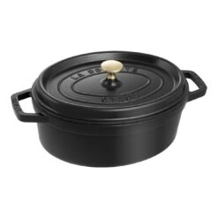 Staub Cocotte 27 Cm, Ovalado, Negro, Hierro Fundido