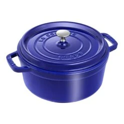 Staub Cocotte 24 Cm, Redondo, Azul Oscuro, Hierro Fundido
