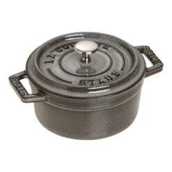 Staub Mini Cocotte 10 Cm, Redondo, Gris Grafito, Hierro Fundido
