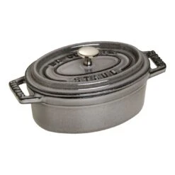Staub Mini Cocotte 11 Cm, Ovalado, Gris Grafito, Hierro Fundido