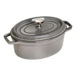Staub Cocotte 23 Cm, Ovalado, Gris Grafito, Hierro Fundido