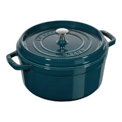 Staub Cocotte 28 Cm, Redondo, Verde Azulado-turquesa, Hierro Fundido