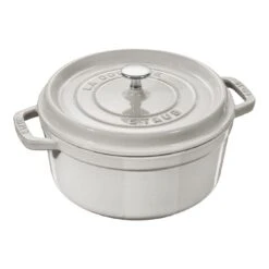 Staub Cocotte 24 Cm, Redondo, Blanco Trufa, Hierro Fundido