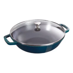 Staub Wok 30 Cm, Hierro Fundido, Verde Azulado-turquesa