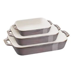 Staub Set De Bandejas De Horno M/L/XL 3-pzs, Gris Antiguo