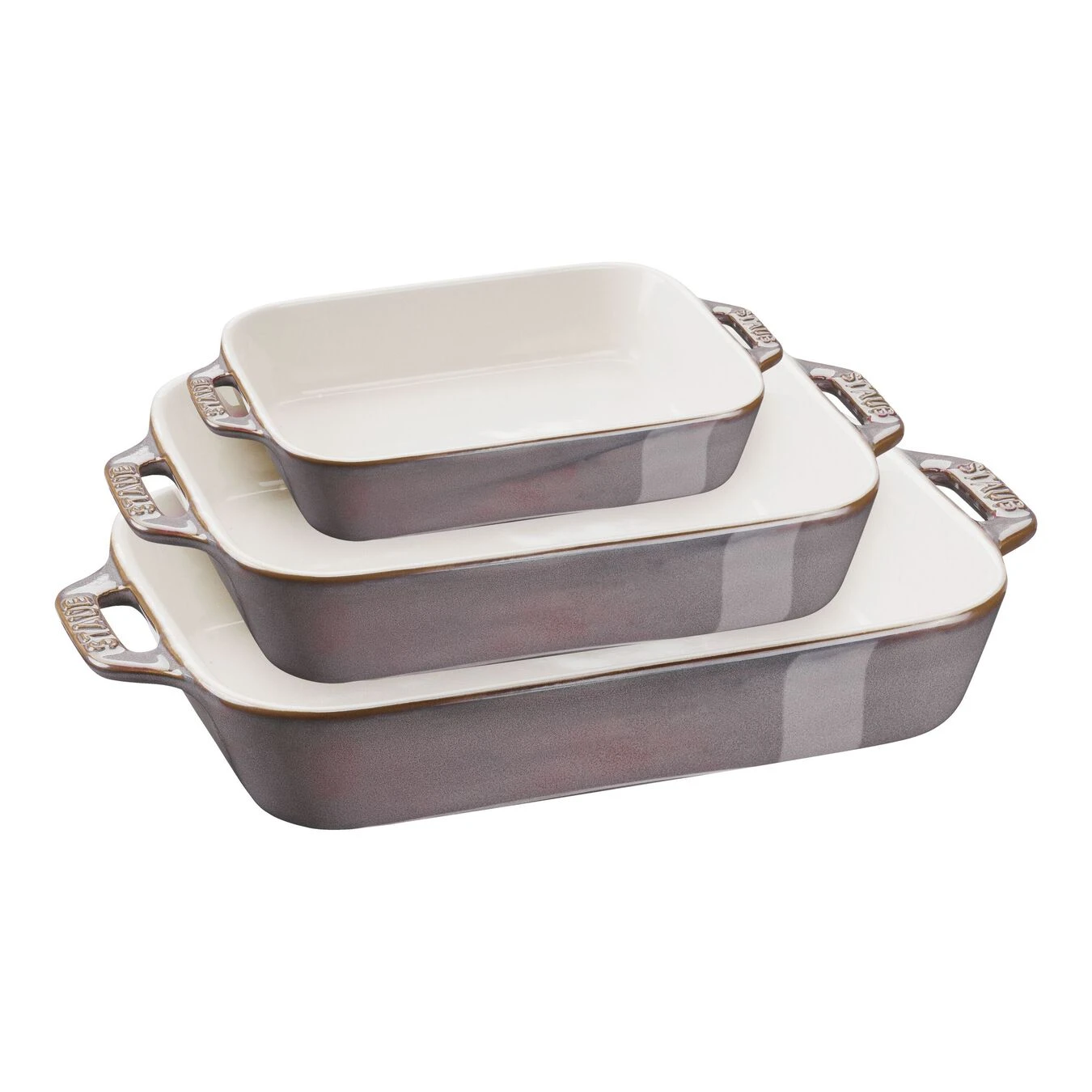 Staub Set De Bandejas De Horno M/L/XL 3-pzs, Gris Antiguo 3 Staub Set De Bandejas De Horno M/L/XL 3-pzs, Gris Antiguo