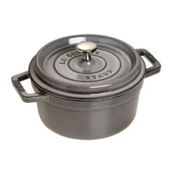 Staub Cocotte 20 Cm, Redondo, Gris Grafito, Hierro Fundido