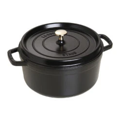 Staub Cocotte 26 Cm, Redondo, Negro, Hierro Fundido