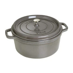 Staub Cocotte 28 Cm, Redondo, Gris Grafito, Hierro Fundido