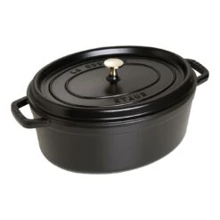 Staub Cocotte 33 Cm, Ovalado, Negro, Hierro Fundido