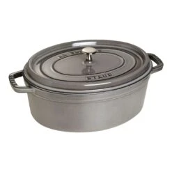 Staub Cocotte 33 Cm, Ovalado, Gris Grafito, Hierro Fundido