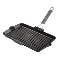 Staub Grill Con Vertedor 34 X 21 Cm, Hierro Fundido, Negro