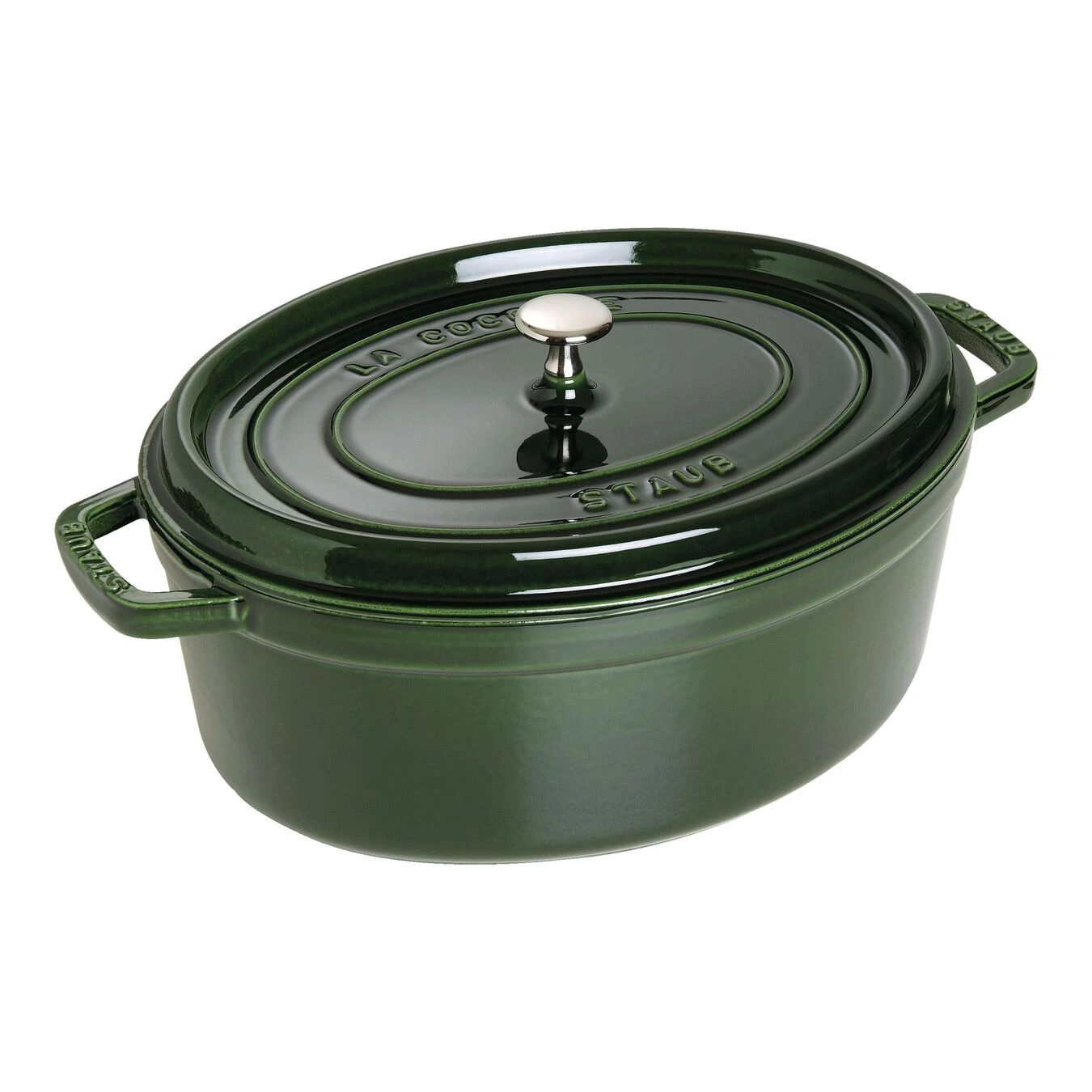 Staub Cocotte 31 Cm, Ovalado, Albahaca, Hierro Fundido 3 Staub Cocotte 31 Cm, Ovalado, Albahaca, Hierro Fundido