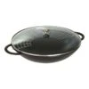Staub Wok Con Tapa De Cristal 37 Cm, Hierro Fundido, Negro