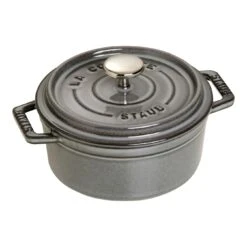 Staub Cocotte 12 Cm, Redondo, Gris Grafito, Hierro Fundido
