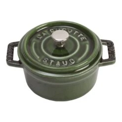 Staub Mini Cocotte 10 Cm, Redondo, Albahaca, Hierro Fundido