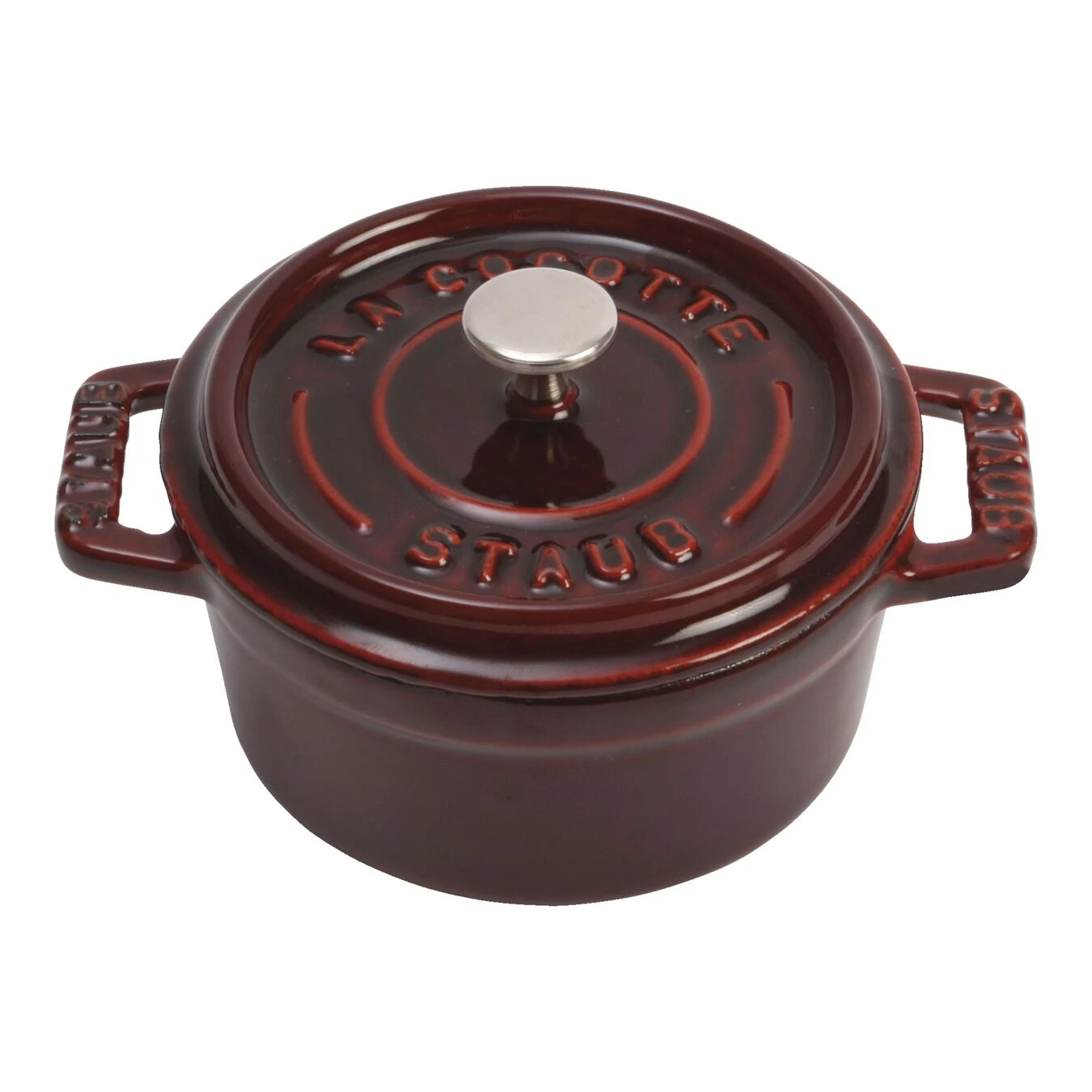 Staub Mini Cocotte 10 Cm, Redondo, Granadina, Hierro Fundido 3 Staub Mini Cocotte 10 Cm, Redondo, Granadina, Hierro Fundido