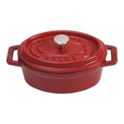Staub Mini Cocotte 11 Cm, Ovalado, Cereza, Hierro Fundido