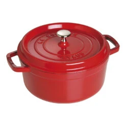 Staub Cocotte 24 Cm, Redondo, Cereza, Hierro Fundido