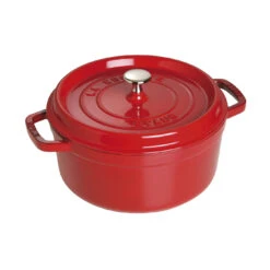 Staub Cocotte 26 Cm, Redondo, Cereza, Hierro Fundido
