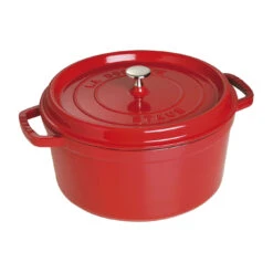 Staub Cocotte 30 Cm, Redondo, Cereza, Hierro Fundido