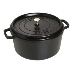 Staub Cocotte 30 Cm, Redondo, Negro, Hierro Fundido