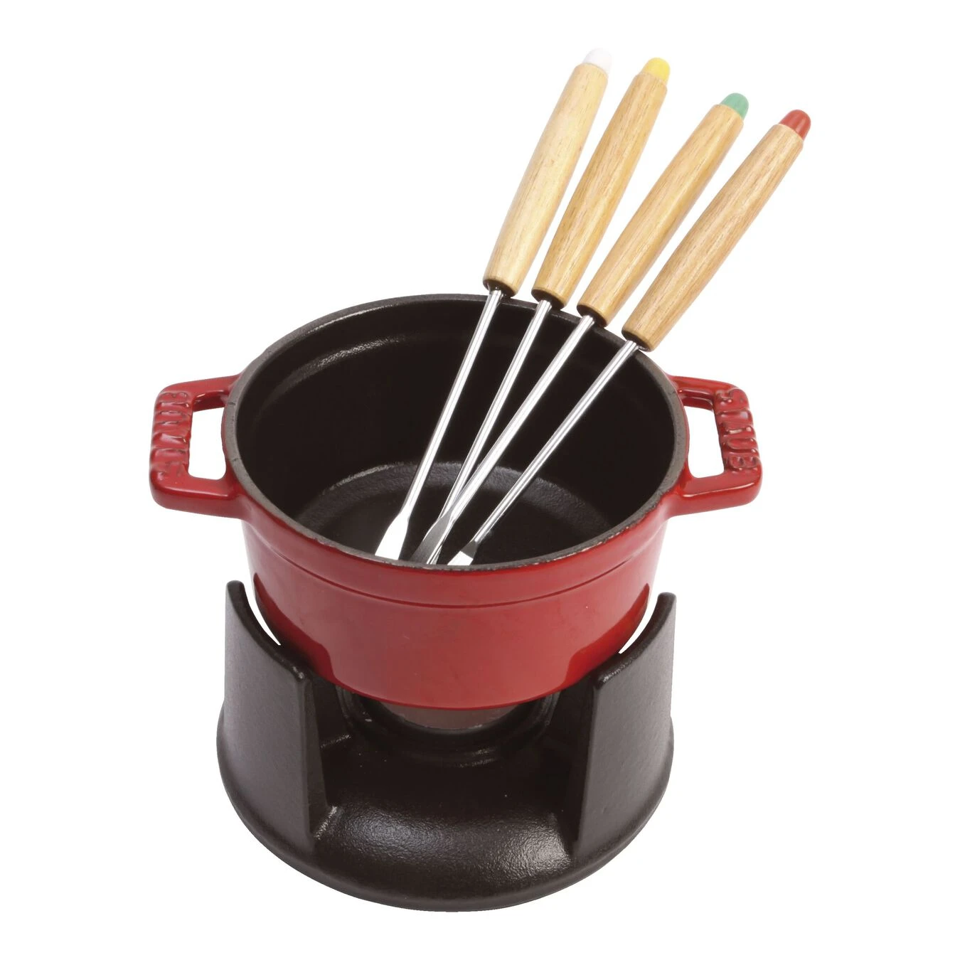 Staub Juego De Fondue 10 Cm, Cereza 3 Staub Juego De Fondue 10 Cm, Cereza