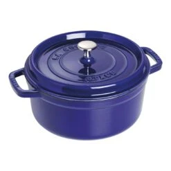Staub Cocotte 22 Cm, Redondo, Azul Oscuro, Hierro Fundido