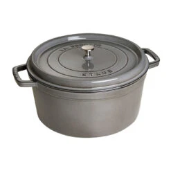 Staub Cocotte 34 Cm, Redondo, Gris Grafito, Hierro Fundido