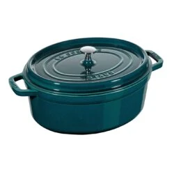 Staub Cocotte 31 Cm, Ovalado, Verde Azulado-turquesa, Hierro Fundido