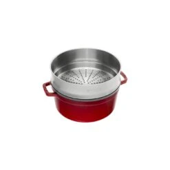 Staub Cocotte Con Vaporera 26 Cm, Redondo, Cereza, Hierro Fundido -Staub Verkoop 40510 601 0 2