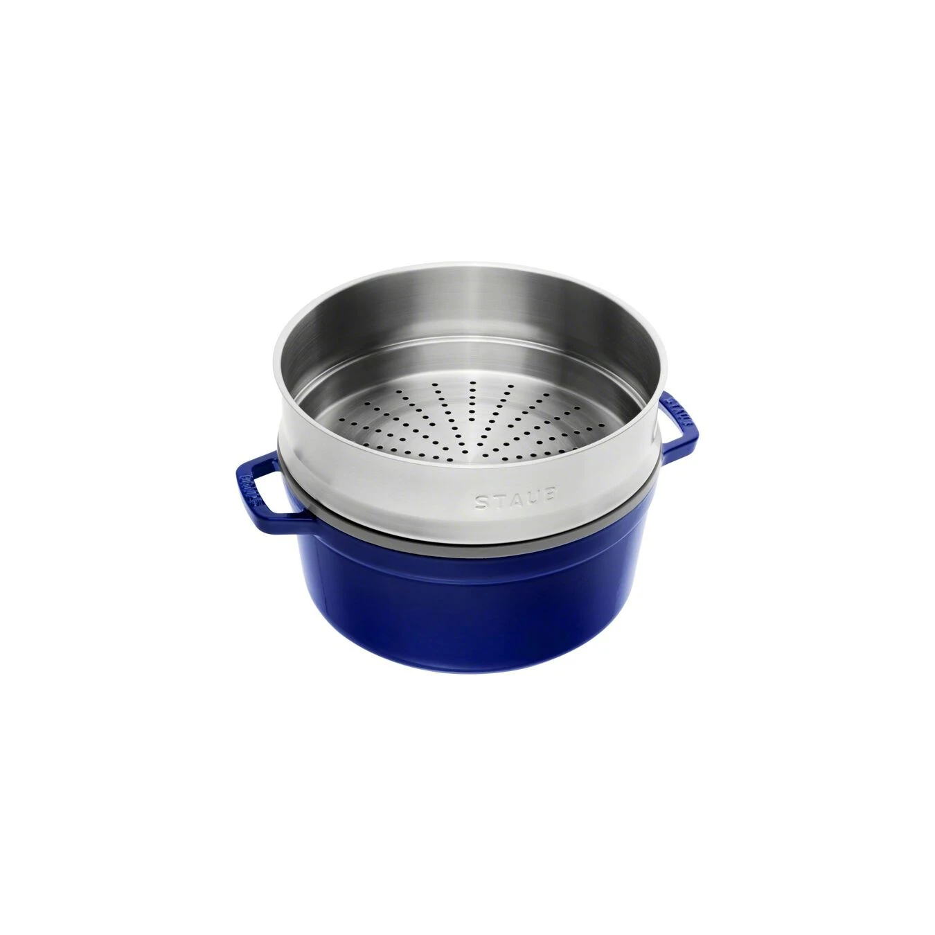 Staub Cocotte Con Vaporera 26 Cm, Redondo, Azul Oscuro, Hierro Fundido 4 Staub Cocotte Con Vaporera 26 Cm, Redondo, Azul Oscuro, Hierro Fundido - Imagen 2