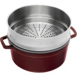 Staub Cocotte Con Vaporera 26 Cm, Redondo, Granadina, Hierro Fundido -Staub Verkoop 40510600 1