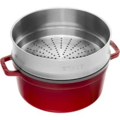 Staub Cocotte Con Vaporera 26 Cm, Redondo, Cereza, Hierro Fundido -Staub Verkoop 40510601 1
