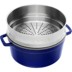 Staub Cocotte Con Vaporera 26 Cm, Redondo, Azul Oscuro, Hierro Fundido 7 Staub Cocotte Con Vaporera 26 Cm, Redondo, Azul Oscuro, Hierro Fundido -Staub Verkoop 40510604 1