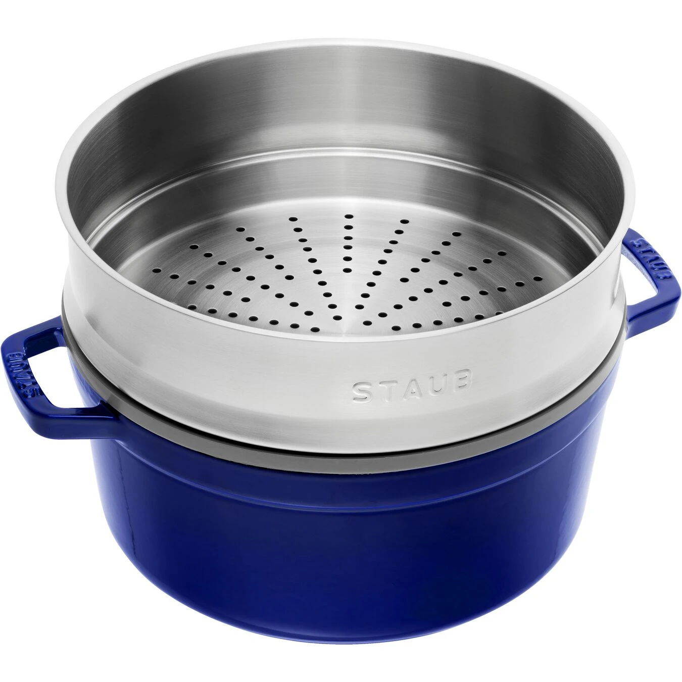 Staub Cocotte Con Vaporera 26 Cm, Redondo, Azul Oscuro, Hierro Fundido 5 Staub Cocotte Con Vaporera 26 Cm, Redondo, Azul Oscuro, Hierro Fundido - Imagen 3
