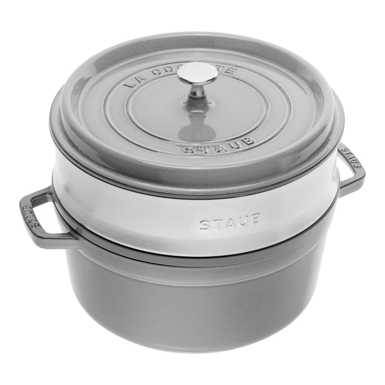 Staub Cocotte Con Vaporera 26 Cm, Redondo, Gris Grafito, Hierro Fundido 3 Staub Cocotte Con Vaporera 26 Cm, Redondo, Gris Grafito, Hierro Fundido