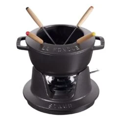 Staub Juego De Fondue 16 Cm, Negro