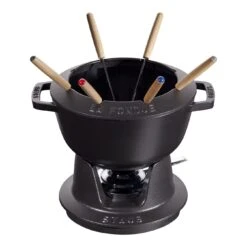 Staub Juego De Fondue 20 Cm, Negro