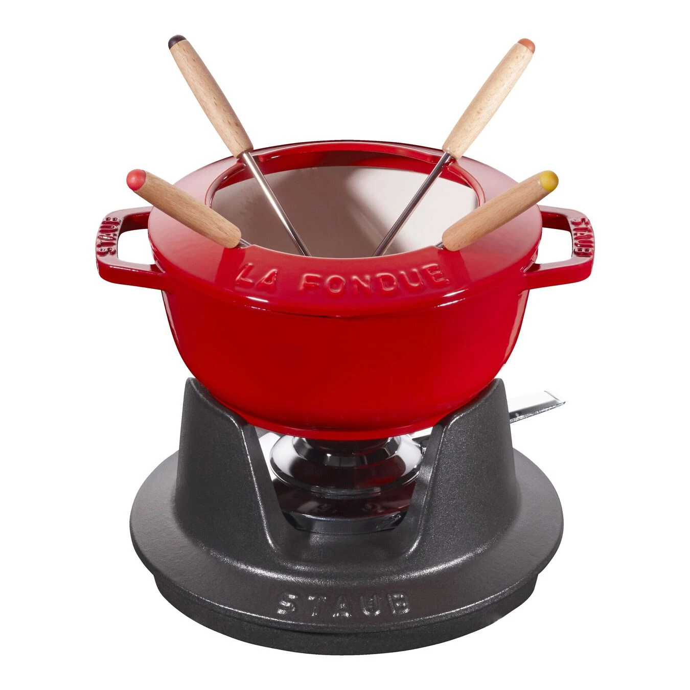 Staub Juego De Fondue 16 Cm, Cereza 3 Staub Juego De Fondue 16 Cm, Cereza