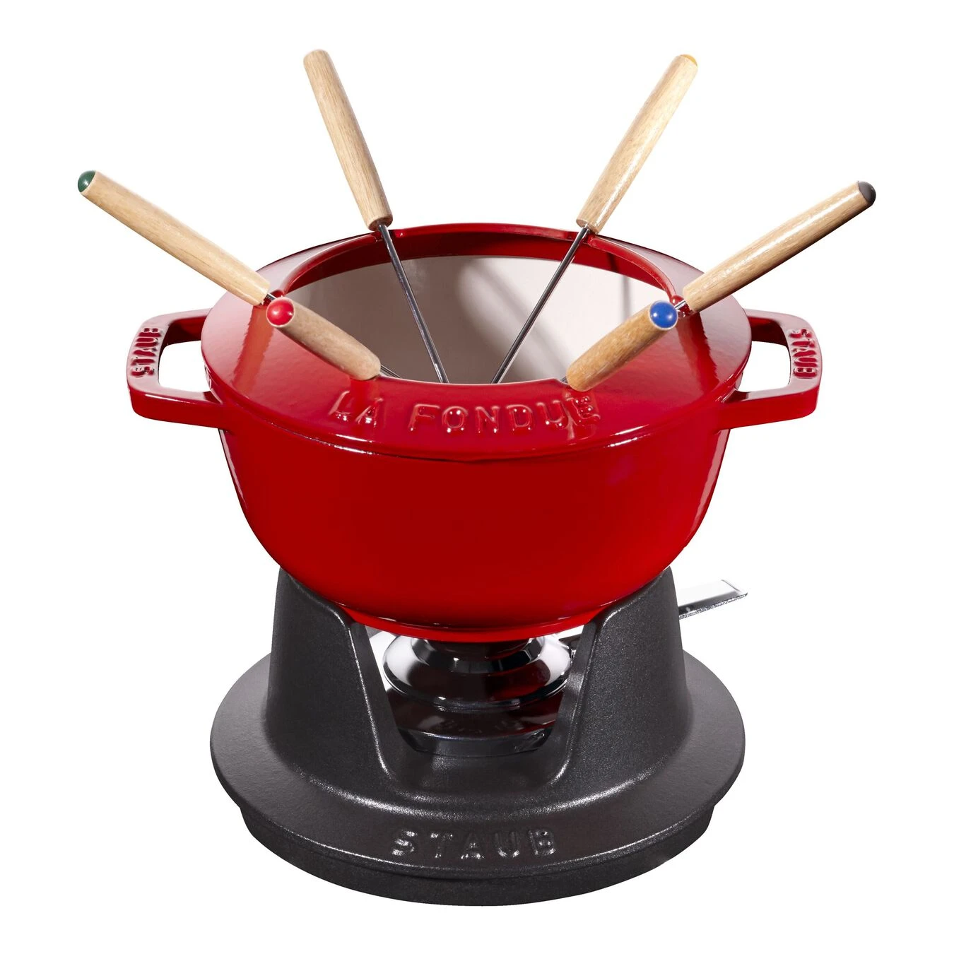 Staub Juego De Fondue 18 Cm, Cereza 3 Staub Juego De Fondue 18 Cm, Cereza