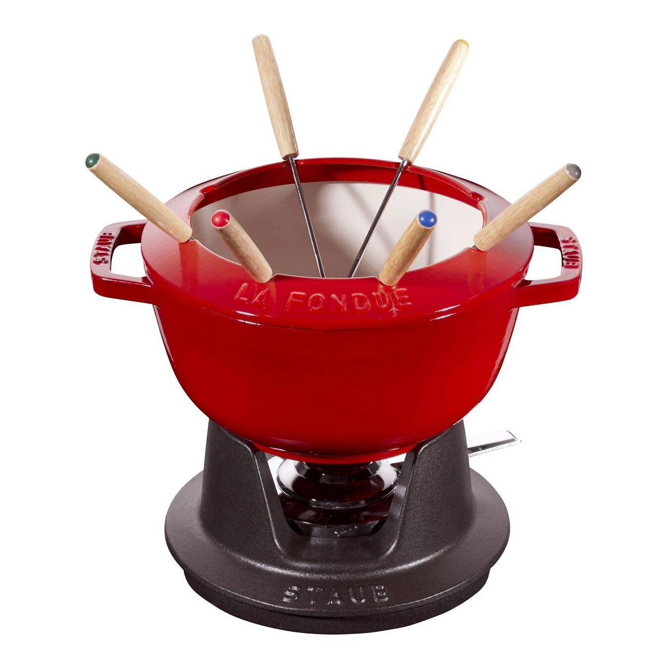 Staub Juego De Fondue 20 Cm, Cereza 3 Staub Juego De Fondue 20 Cm, Cereza