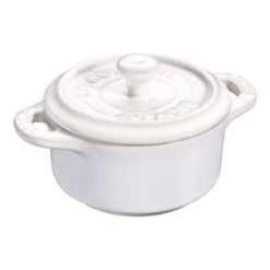 Staub Mini Cocotte 10 Cm, Redondo, Blanco Marfil, Cerámica