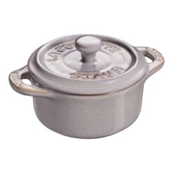 Staub Mini Cocotte 10 Cm, Redondo, Gris Antiguo, Cerámica