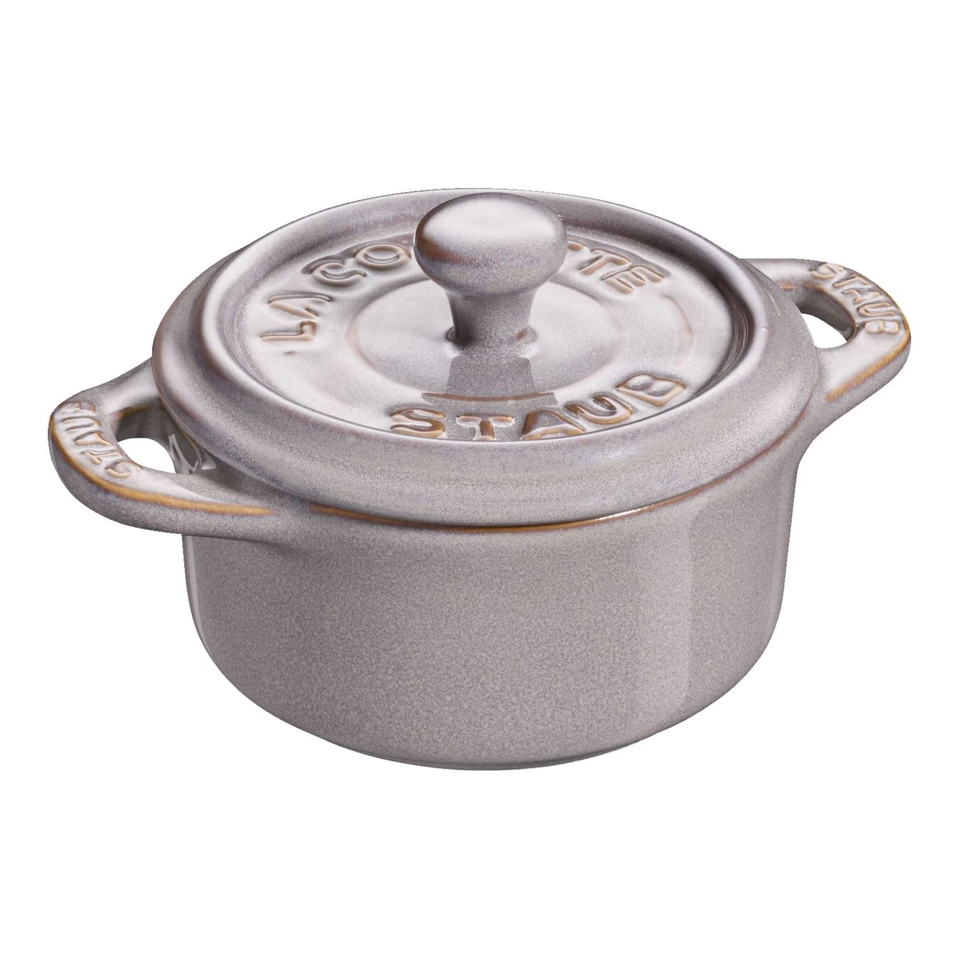 Staub Mini Cocotte 10 Cm, Redondo, Gris Antiguo, Cerámica 3 Staub Mini Cocotte 10 Cm, Redondo, Gris Antiguo, Cerámica