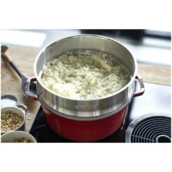 Staub Cocotte Con Vaporera 26 Cm, Redondo, Cereza, Hierro Fundido -Staub Verkoop 424418884