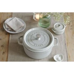 Staub Cocotte 20 Cm, Redondo, Blanco Trufa, Hierro Fundido 12 Staub Cocotte 20 Cm, Redondo, Blanco Trufa, Hierro Fundido -Staub Verkoop 750037975